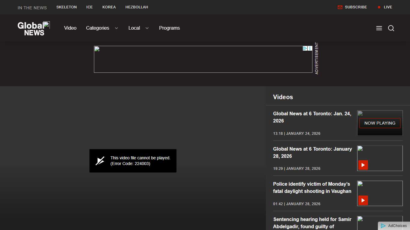 Global News at 6 Toronto: Jan. 24, 2026 Watch News Videos Online